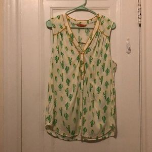 🌵ModCloth Cafe Au soleil sleeveless top in cactus
